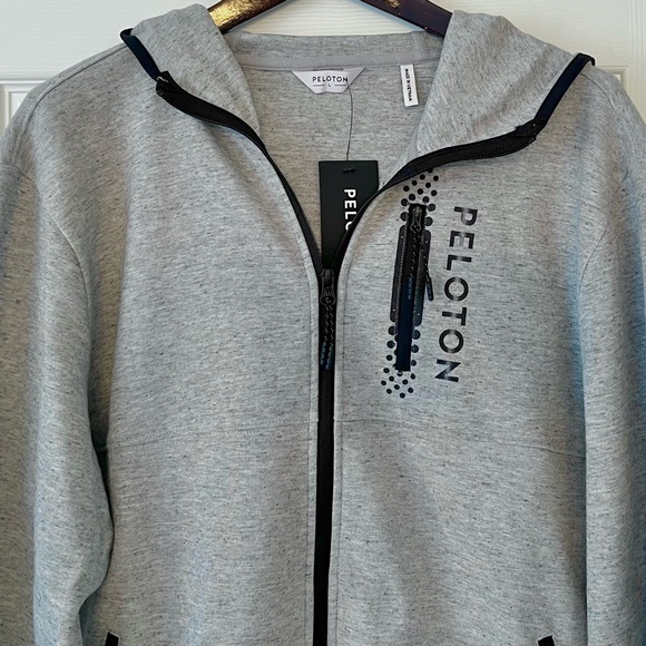 Peloton-FA121 On the Go Full Zip  Hoodie-Heather Gray-Design on Back-Size L-NWT - Picture 2 of 11